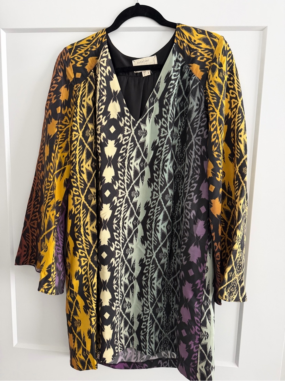Multicolor Patterned Dress - Yellow & Black